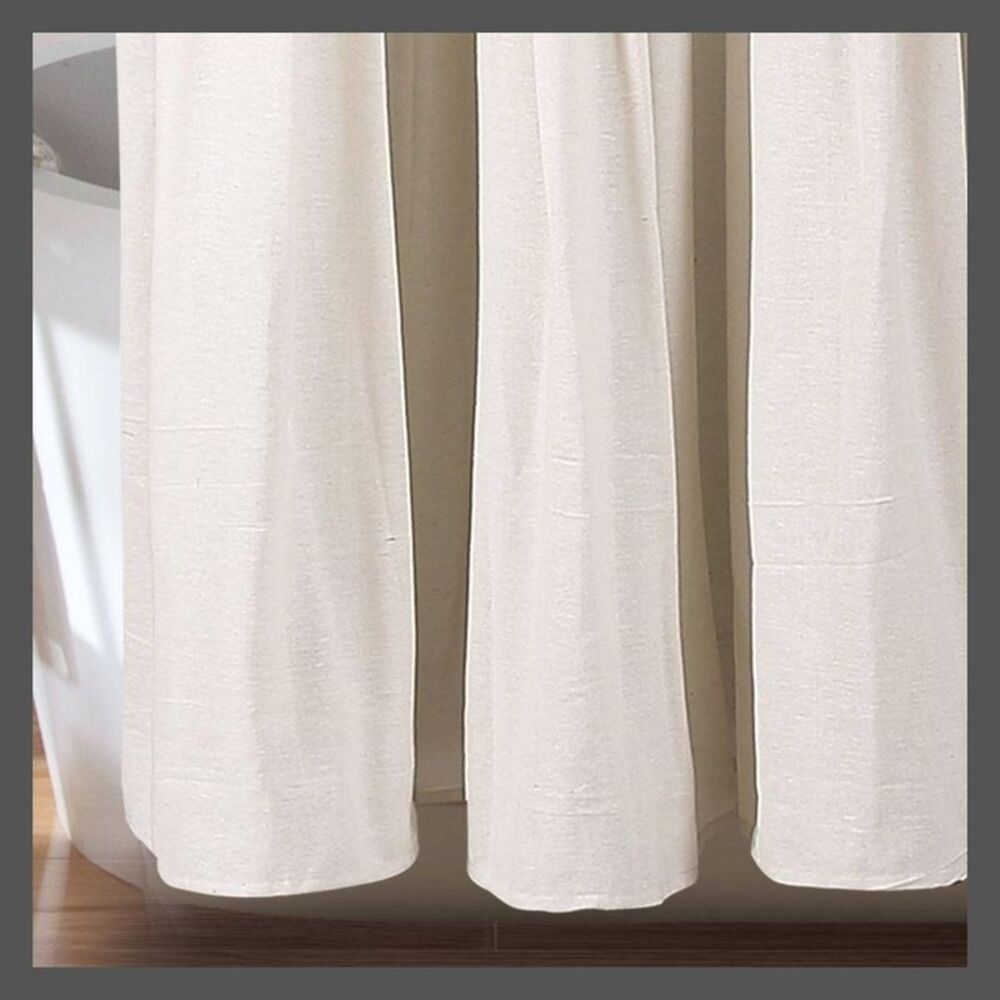 Lush Decor -  Color Block Pleated Shower Curtain 72x7 Beige - Picture 4 of 4